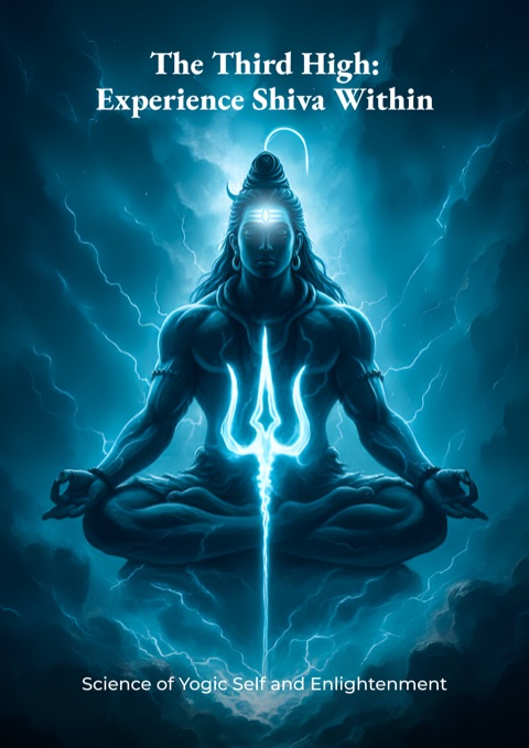 Cover of The Third High: Experience Shiva Within - Shiva seated in meditation, a glowing trident at his heart, under the subtitle Science of Yogic Self and Enlightenment.